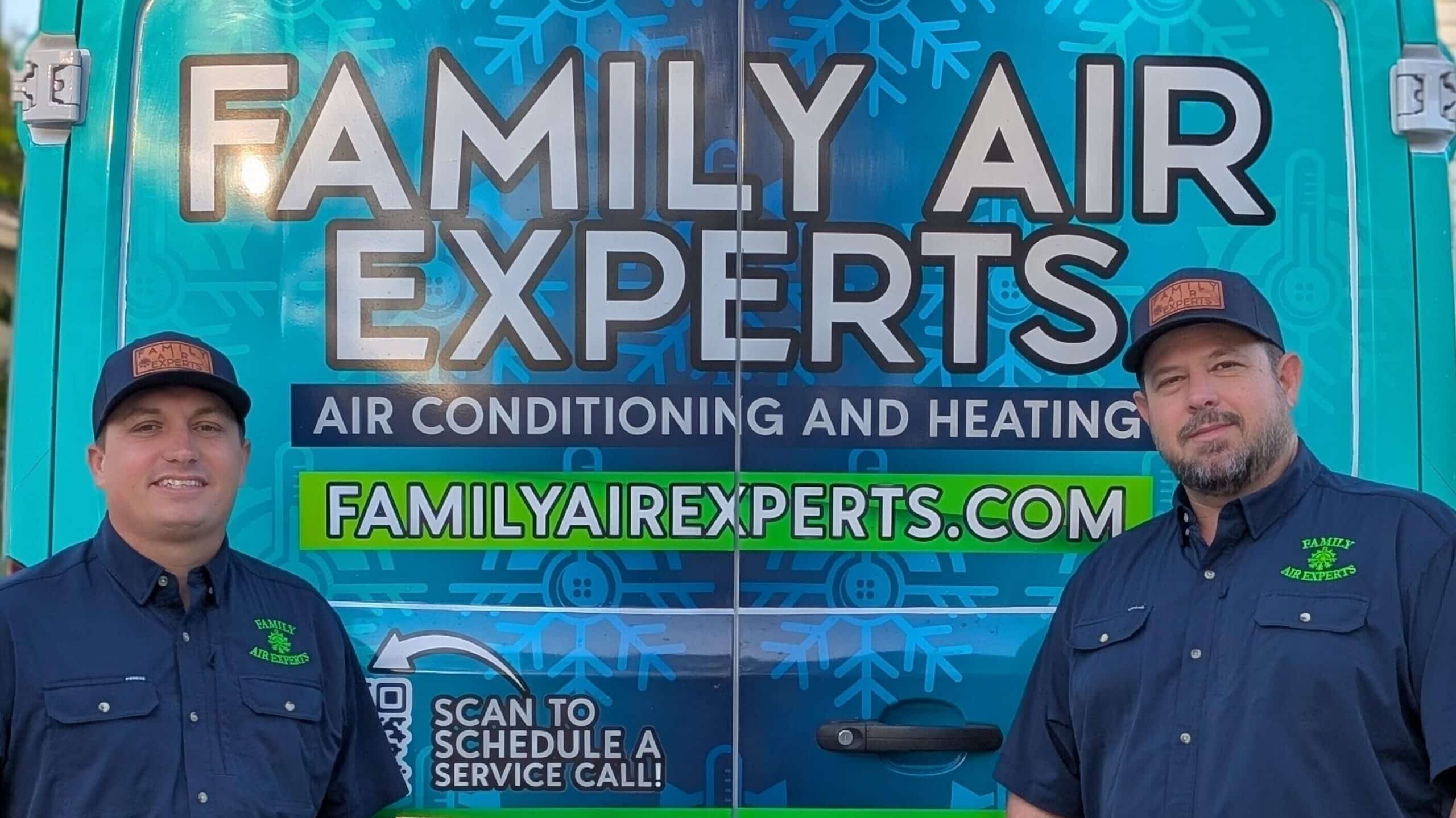 AC Installation in the Treasure Coast 10 Our Owners, Dalton & Nathan, Standing with one of our Service Vans